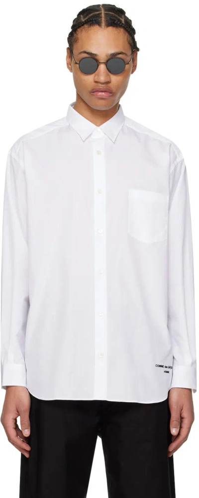Comme Des Garçons Homme Deux White Embroidered Shirt In 3 White