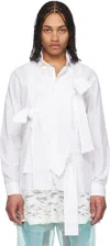 Comme Des Garçons Homme Deux White Jacquard Cloth Shirt In White
