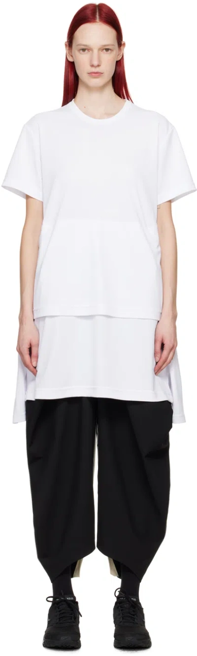 Comme Des Garçons Homme Deux White Layered Minidress In 2 White