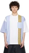 Comme Des Garçons Homme Deux White Multi Fabrics Mix T-shirt In White