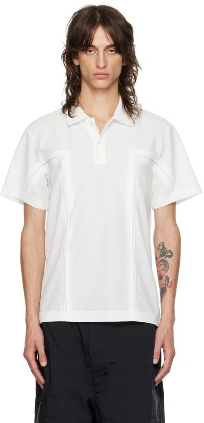 Comme Des Garçons Homme Deux White Paneled Polo In 2 Off-white