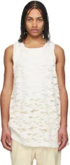 Comme Des Garçons Homme Deux White Raschel Lace Tank Top In Off White