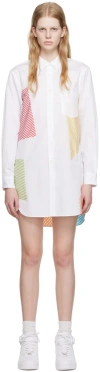 Comme Des Garçons Homme Deux White Stripe Paneled Minidress In 1 White/multi 1