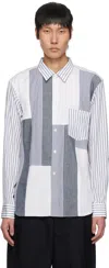 Comme Des Garçons Homme Deux White Striped Shirt In 1 Stripe X Indigo