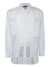 Comme Des Garçons Homme Deux Cotton Paneled Button Up Shirt In White