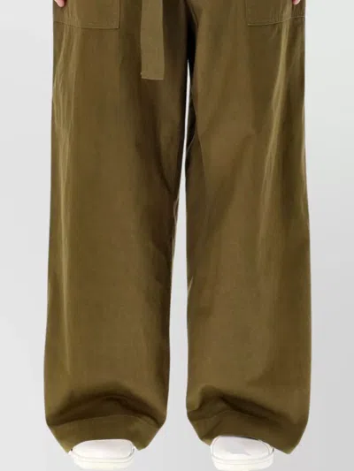 Comme Des Garçons Homme Deux Wide Leg Cargo Pant With Belted Waist In Brown