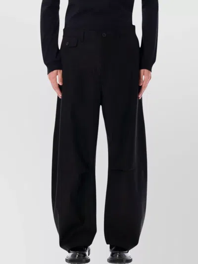 Comme Des Garçons Homme Deux Wide Leg Trousers Featuring Pockets In Black