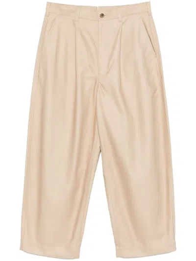 Comme Des Garçons Homme Deux Wide-leg Trousers In Neutrals