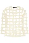 Comme Des Garçons Homme Deux Wool Cut Out Top With Italian In White