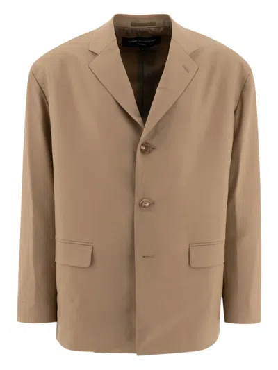 Comme Des Garçons Homme Deux Oversized Blazer With Notch Lapel And Flap Pockets In Brown