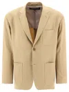 COMME DES GARÇONS HOMME DEUX WOOL SINGLE-BREASTED BLAZER JACKETS BEIGE