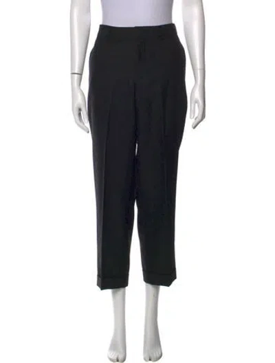 Pre-owned Comme Des Garçons Homme Deux Wool Straight Leg Pants In Black