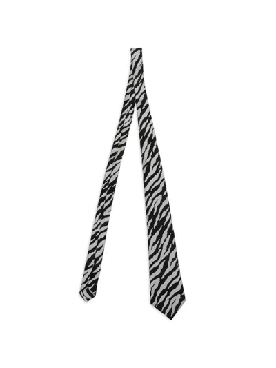 Comme Des Garçons Homme Deux Zebra Pattern Tie In Black