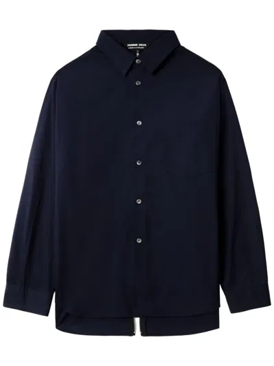 Comme Des Garçons Homme Deux Zip-detail Shirt In Blue