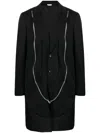 Comme Des Garçons Homme Deux Zip Details Black Coat In Black
