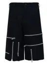 Comme Des Garçons Homme Deux Black Wool Nylon Flannel Shorts In Black