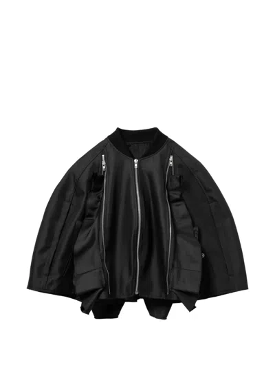 Comme Des Garçons Homme Deux Zipper Details Bomber Cape In Black