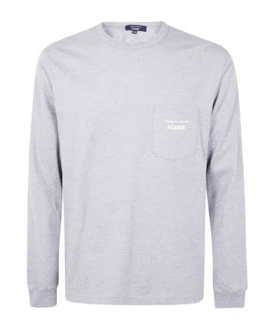 Comme Des Garçons Homme Long Sleeved T-shirt In Gray