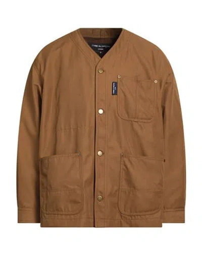 Comme Des Garçons Homme Man Jacket Brown Size L Polyester In Pattern