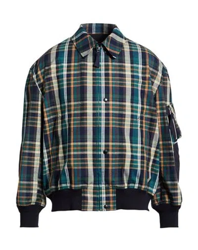 Comme Des Garçons Homme Man Jacket Dark Green Size M Cotton, Linen In Multi