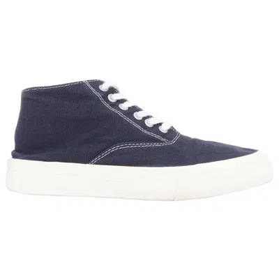 Pre-owned Comme Des Garçons Comme Des Garcons Homme Navy Canvas Mid Top Skate Sneakers Eu39 In Blue