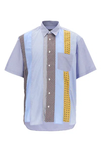 Comme Des Garçons Patchwork Shirt In Blue