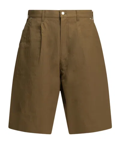 Comme Des Garçons Homme Pleated High-waist Shorts In Brown