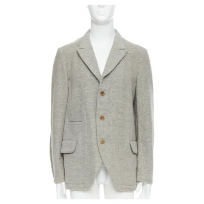 Pre-owned Comme Des Garçons Comme Des Garcons Homme Plus 2005 Evergreen Grey Wool Blazer Jacket M In Gray