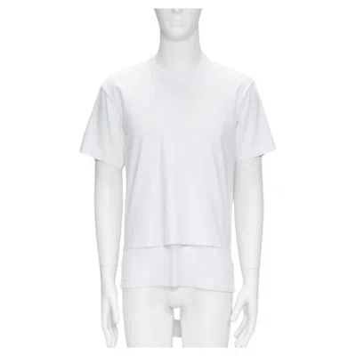 Pre-owned Comme Des Garçons Comme Des Garcons Homme Plus 2015 White Deconstructed Fishnet Hem Tshirt M