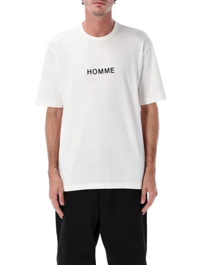 Comme Des Garçons Homme Plus  Homme Cotton Logo Short Sleeve T-shirt In White