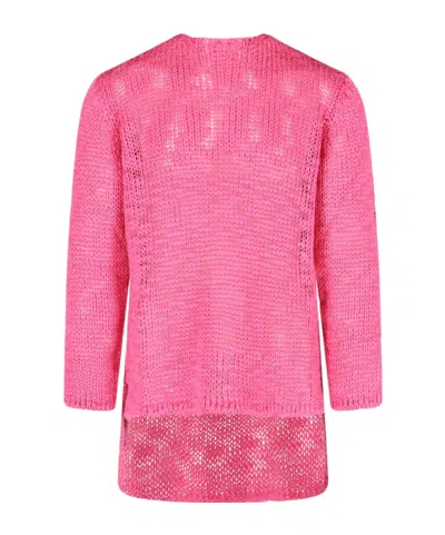 Comme Des Garçons Crew Neck Sweater In Pink