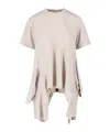 Comme Des Garçons Asymmetrical Ruffle T-shirt In Gray