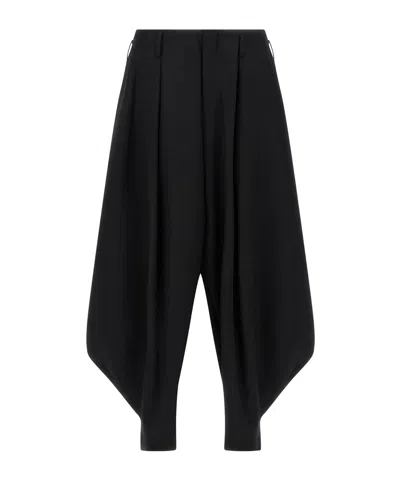 Comme Des Garçons Balloon Silhouette Extra Loose Leg Pants With Pin Tucks In Black