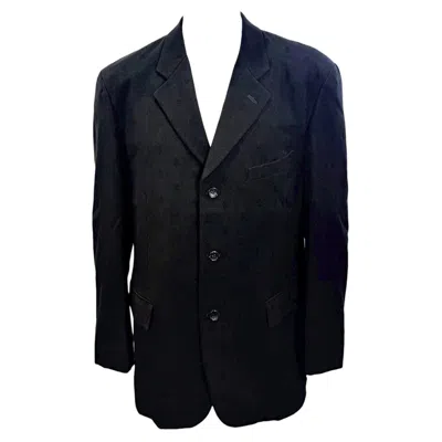 Pre-owned Comme Des Garçons Homme Plus Fall/winter 2001 Wool Jacquard Blazer Size L In Black