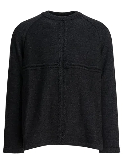 Comme Des Garçons Homme Plus Grey Wool Knitwear In Black