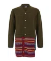Comme Des Garçons Homme Plus Jacquard Insert Knit Cardigan In Green
