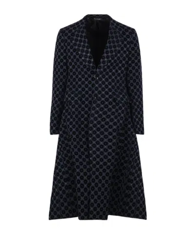 Comme Des Garçons Homme Plus Jacquard Single-breasted Coat In Black