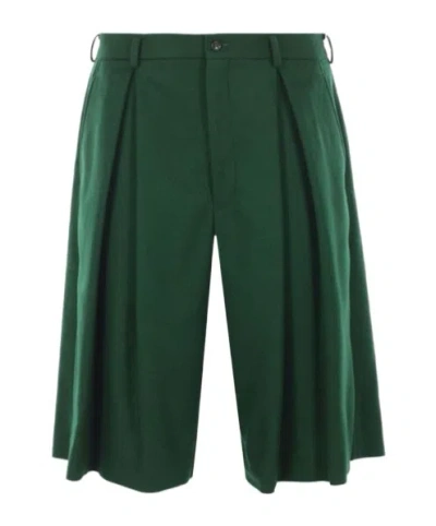 Comme Des Garçons Homme Plus Pleated Shorts In Green