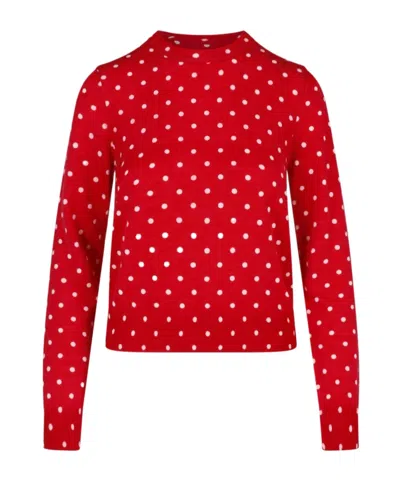 Comme Des Garçons Homme Plus Polka Dot Crewneck Jumper In Red