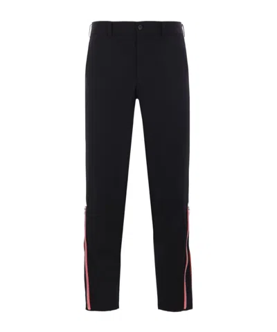 Comme Des Garçons Wool Zip-detail Trousers In Black