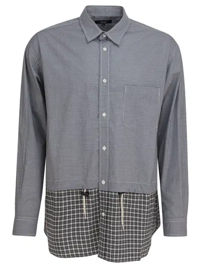 Comme Des Garçons Homme Plus White Black Cotton Shirt In Gray