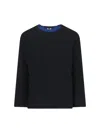 Comme Des Garçons Long Sleeve Crew Neck Knit Sweater In Black