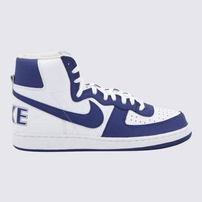 Comme Des Garcons Homme Plus X Nike Comme Des Garçons Homme Plus X Nike White And Blue Leather Sneakers