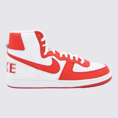 Comme Des Garcons Homme Plus X Nike Comme Des Garçons Homme Plus X Nike White And Red Leather Sneakers