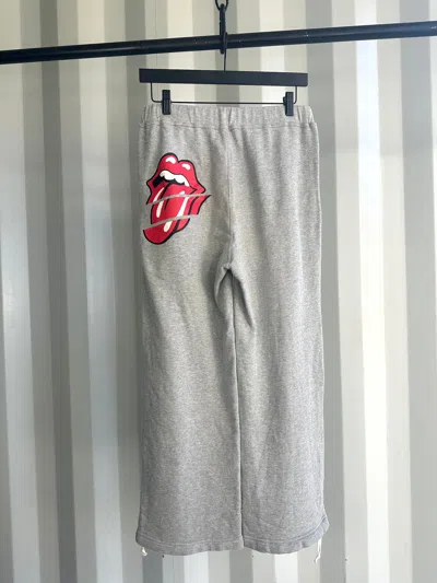 Pre-owned Comme Des Garcons Homme Plus X The Rolling Stones Rolling Stones Cdg Sweatpants Grey Tongue Logo (size 29)