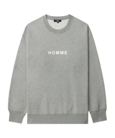 Comme Des Garçons Homme-print Sweatshirt In Gray