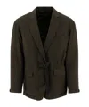 Comme Des Garçons Homme Self Tie Fastened Blazer In Black