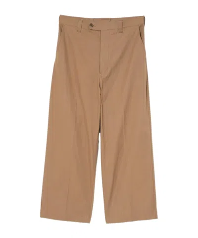 Comme Des Garçons Homme Wide Leg Trousers In Brown