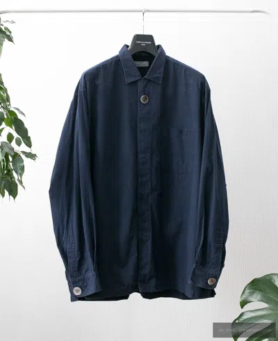 Pre-owned Comme Des Garcons Homme X Comme Des Garcons Homme Plus Vintage Cotton Shirt In Navy Blue