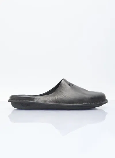 Comme Des Garçons Homme X Vibae Leather Slip-on Shoes In Black